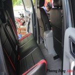 Bọc ghế da CN loại 1 Singapore cho Ranger XLS 2017 - Pha màu đen và đỏ